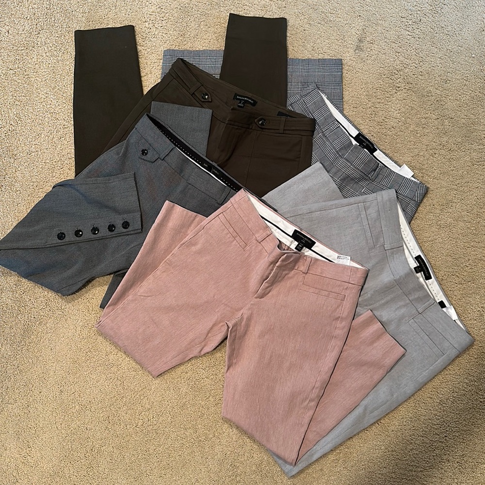 5 Pair Banana Republic - Mix of Ankle and Full Length Dress Pants - Sizes 2 & 2P
